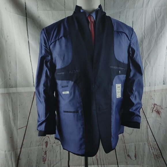 Jos A Bank 1905 The New Tradition Slim Fit 46R Wool Blue 2pc Suit Jacket & Vest - Picture 8 of 15